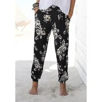 LASCANA Strandhose aus weicher, angenehmer Viskose und floralem Druck mit dezentem Blumendruck, leichte Jerseyhose, Sommerhose, Schlupfhose