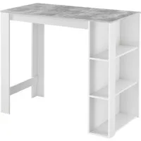 en.casa Bartisch, »Danderyd« 120x60x106 cm mit 3 Ablagefächern Weiß/Betonoptik