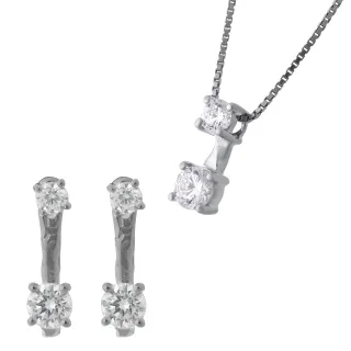 Orphelia 'Lykke' Damen 925 Sterling Silber Set: Kettenanhänger + Ohrringe - Silber SET-7128