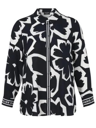 VIA APPIA DUE - Bluse mit Hemdkragen blau - Gr. - 42