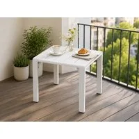 MeXo Gartentisch Aluminium Balkontisch 44×44×41 cm (wetterfester Tisch, 1-St., rostfrei & pflegeleicht), ideal für 1–2 Personen