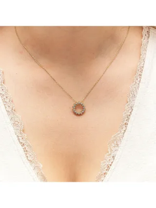 Diamonds by Ellen K. Halskette Gold 375 zweifarbig mit 14x Diamant zus. 0,10ct.