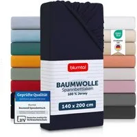 Blumtal Spannbettlaken Blumtal Basics 100% Baumwolle, Baumwolle, Gummizug: Rundum, (2 Stück), Jersey Bettlaken - atmungsaktiv, strapazierfähig und faltenfrei