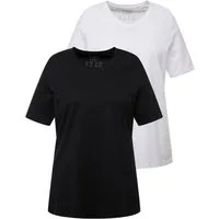 Ulla Popken T-Shirt T-Shirts 2er-Pack V-Ausschnitt Halbarm (2-tlg)