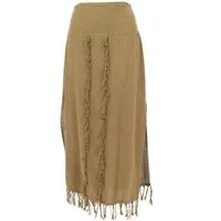 Guru-Shop Minirock Langer Boho Rock, schmaler Sommerrock, Panel.. alternative Bekleidung