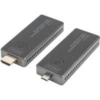 4K Wireless Video Extender USB-C > HDMI, 30 Meter, HDMI Verlängerung schwarz/silber, Sendeeinheit + Empfängereinheit