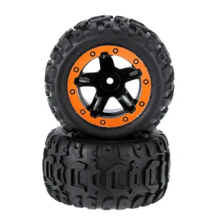 2PCS Tires Wheels Rims for HBX 16889 1/16 RC Car Vehicles Spare Parts M16038