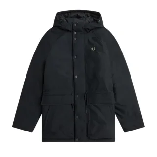 Fred Perry - Gepolsterte, Schwarze Jacke Mit Durchgehendem Reißverschluss