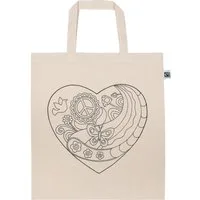 goki Bastelnaturmaterial Baumwollbeutel Herz 6er Set Stoffbeutel DIY zum Bemalen 38x42 cm, Fördert Kreativität und Feinmotorik