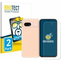 BROTECT Displayschutzfolie Schutzfolie für Google Pixel 8a (Display+Kamera), 2 Stück, Displayschutz Schutz Folie Klar Transparent