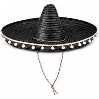 Funny Fashion Strohhut Mexiko Sombrero mit Troddeln - Ø 60 cm