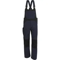 Qualitex Workwear Arbeitslatzhose "X-Serie" X-treme strapazierfähige Arbeitshose - faserverstätkt (1-tlg) Latzhose mit 14 Taschen - Blaumann mit vorgeformter Kniepolstertasche
