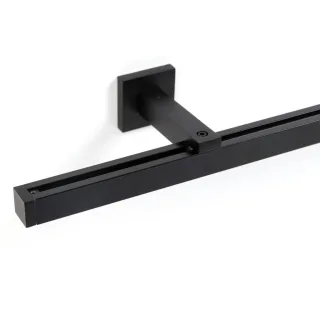 Deco-Raum Gardinenschiene, Schwarz, Metall, 220 cm, Wohntextilien, Gardinen & Vorhänge, Gardinen-Stangen