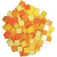 Armena Mosaikfliesen Acrylstein Acrylmosaikfliesen 10 x 10 mm 70g/Box Farbenmischung, Acryl 1x1, Gelb und Orange mixes