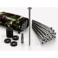 Torvon Zelthering Camping Set Erdschrauben aus Edelstahl A2 mit TX40 Bit 18 Stück, (18-St)