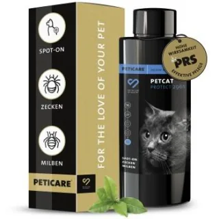 Peticare Zecken-Schutz Mittel für Katzen, Spot-On auf pflanzlicher Basis