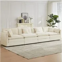 Jiexi Wohnlandschaft Modulares Sofa Kord Ecksofa Wohnlandschaft flexibel L- & U-Form