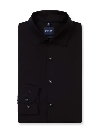 OLYMP - Body Fit: Langarmhemd schwarz - Gr. - 42