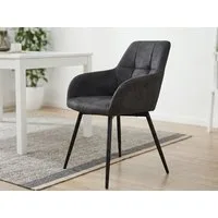 Massivart® Polsterstuhl 360 Grad drehbar / 70 mm Sitzpolsterung / »AIDEN«, Gestell schwarz Metall • Steppungen • ca. 120 kg belastbar