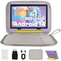 BUFO 10'' Android 64GB 1280x800 HD IPS WiFi 6 Lern Kinder Tablet (10", 64 GB, Android 14, 5G WiFi, Kids Bumper Blau, Elterliche Kontrolle, Anti-Blaulicht)