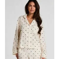 Hunkemöller Pyjama Jacke aus Baumwolle mit Punkten