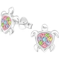 ALEXANDER YORK Paar Ohrstecker SCHILDKRÖTE regenbogenfarben, 2-tlg., 925 Sterling Silber