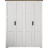 OTTO home Kleiderschrank Emmilia Schrank Schlafzimmerschrank im Landhaus Design (Mit vielen Einlegeböden und Softclose Türen) Landhaus Schrank mit 4 Türen Breite 151,1cm Höhe 2m