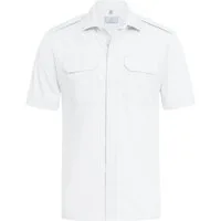 GREIFF Kurzarmhemd Greiff SIMPLE Herren Pilothemd Kurzarm New-Kent Regular Fit Weiß