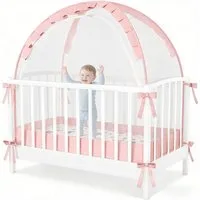 CAVEEN Betthimmel, Moskitonetz für Babybett Gitterbett 120×60×55cm Insektenschutz faltbar