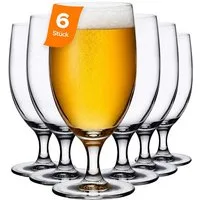 Pasabahce Gläser-Set Reserva Bierglas, 6-tlg., Glas, 415ml, 6er Set, ideal für Pils, Weizen & Craft-Biere
