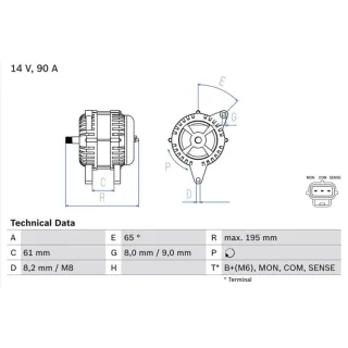Bosch Lichtmaschine 90A Ford Focus 1