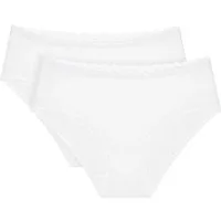 Triumph Midislip Feel Of Cotton (2er Pack) weich, ohne Seitennaht, schmales Spitzenband