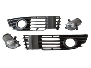 Gitter Abdeckung Stoßstange + 2x Nebelscheinwerfer LINKS + RECHTS für VW Passat B5 3BG ab 2000-2005