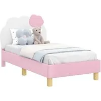 vidaXL Bett Kinderbettgestell mit Kopfteil Rosa 70 x 140 cm PU (1-tlg)