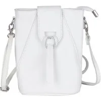 MIRROSI Umhängetasche Damen Crossbody Bag, Echtleder Made In Italy, 14,5x19x6cm
