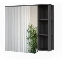 Vicco Badezimmerspiegelschrank Karen, Anthrazit/Weiß, 80 x 75 cm (1-St)