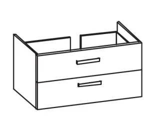Artiqua 414 Waschtischunterschrank für Venticello 4104AG Weiß Hochglanz, 414-WU2L-V118-7016-68 414-WU2L-V118-7016-68
