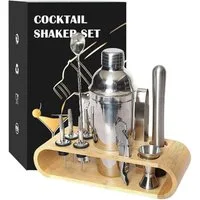 Faizee Möbel Cocktail Shaker Cocktail Shaker Set: 750 ml Edelstahl Martini Shaker 11 tlg, Rostfrei, (11-tlg)