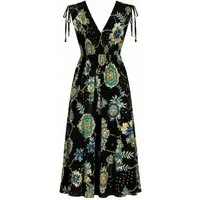 ITALY VIBES Sommerkleid - Barock Kleid mit Smokbund und V-Ausschnitt für Damen