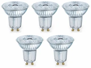 OSRAM LED-Lampe LED BASE PAR16, GU10, EEK F, 4,3 W, 350 lm, 2700 K, 5 Stk.