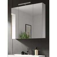 Inn.Furn Badezimmerspiegelschrank Larik (Bad Spiegel in weiß, 3-türig, 82 x 77 cm) Breite 80 cm