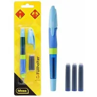 Idena Spiel Idena Premium Füllhalter Set - Eleganter blauer Füllhalter mit 3 Tinte