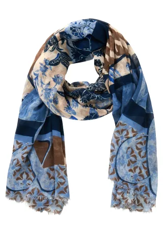 Betty Barclay - Basic-Schal Blau/Beige - Gr. - OS