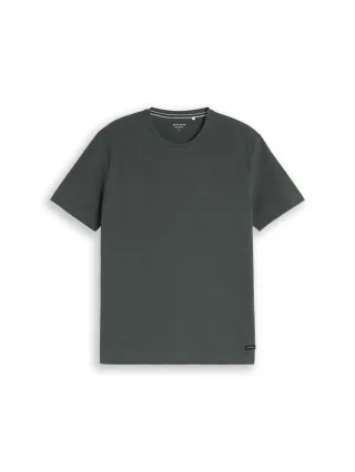 Tom Tailor - Piqué T-Shirt mit Logo-Badge Darkest Olive - Gr. - XXXL