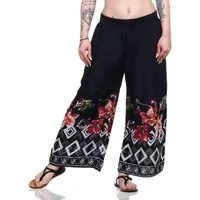 Aurela Damenmode Culotte Sommerhose leichte Marlene Hose für Damen luftige Culotte luftig & leichte Baumwollmischung, Stretchbund