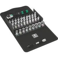 Zyklop Speed Knarrensatz 8100 SA All-in, 1/4", 42-teilig, Werkzeug-Set schwarz/grün, mit schwenkbarem Kopf, mit Haltefunktion