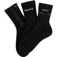 HUGO Kurzsocken (Packung, 3-Paar, 3er) Logoschriftzug, grafisches Muster
