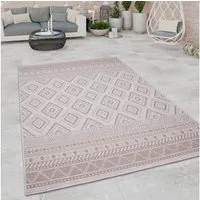 Paco Home Teppich Vermont 184, rechteckig, Höhe: 4 mm, Flachgewebe, modernes Design mit Rauten, gesteift, Outdoor geeignet