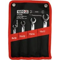 Yato Ringschlüssel Bremsleitungs-Schlüsselsatz Ringschlüssel Satz Halboffen 8–17 mm 4-tlg (4 St)