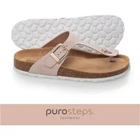 purosteps Zehensandale Marbella Eco (Leder) rosa/braun Damen Sandale